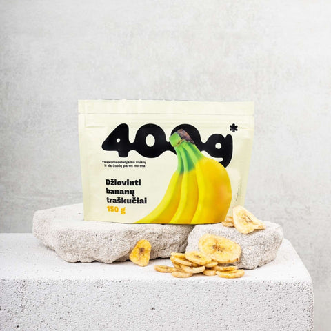 Džiovinti bananų traškučiai, 150 g