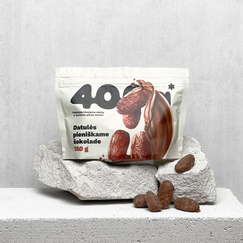 Datulės pieniškame šokolade, 250 g