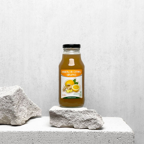 Imbierų ir citrinų sirupas, 330 ml
